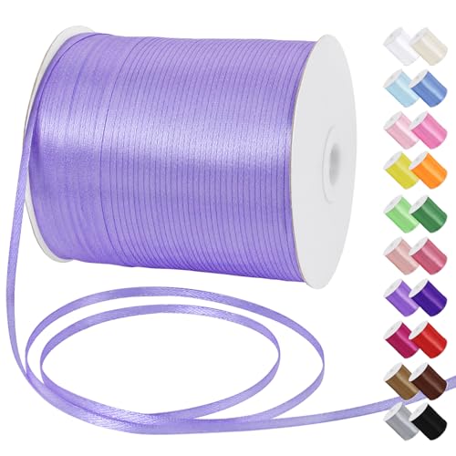 Uiopa Satinband 3mm x 790m Schleifenband Hellviolett Geschenkband Stoff Ribbon Dekoband für Geschenkverpackungen, Einladungen, Blumensträuße, Hängende Ornamente, DIY-Projekte Uiopa Satinband 3mm x 790m Schleifenband Hellviolett Geschenkband Stoff Ribbon Dekoband für Geschenkverpackungen, Einladungen, Blumensträuße, Hängende Ornamente, DIY-Projekte von Uiopa