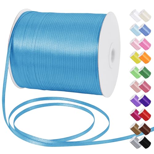 Uiopa Satinband 3mm x 790m Schleifenband Pfauenblau Geschenkband Stoff Ribbon Dekoband für Geschenkverpackungen, Einladungen, Blumensträuße, Hängende Ornamente, DIY-Projekte Uiopa Satinband 3mm x 790m Schleifenband Pfauenblau Geschenkband Stoff Ribbon Dekoband für Geschenkverpackungen, Einladungen, Blumensträuße, Hängende Ornamente, DIY-Projekte von Uiopa