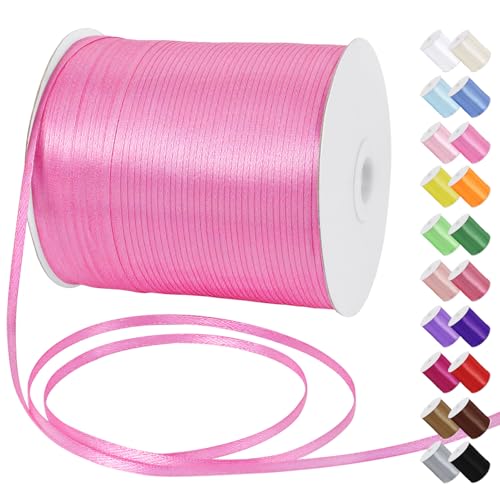 Uiopa Satinband 3mm x 790m Schleifenband Pfirsichrosa Geschenkband Stoff Ribbon Dekoband für Geschenkverpackungen, Einladungen, Blumensträuße, Hängende Ornamente, DIY-Projekte Uiopa Satinband 3mm x 790m Schleifenband Pfirsichrosa Geschenkband Stoff Ribbon Dekoband für Geschenkverpackungen, Einladungen, Blumensträuße, Hängende Ornamente, DIY-Projekte von Uiopa