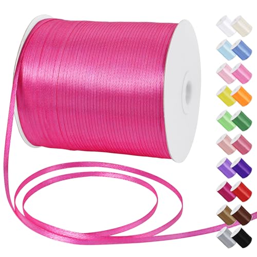 Uiopa Satinband 3mm x 790m Schleifenband Rosenrot Geschenkband Stoff Ribbon Dekoband für Geschenkverpackungen, Einladungen, Blumensträuße, Hängende Ornamente, DIY-Projekte Uiopa Satinband 3mm x 790m Schleifenband Rosenrot Geschenkband Stoff Ribbon Dekoband für Geschenkverpackungen, Einladungen, Blumensträuße, Hängende Ornamente, DIY-Projekte von Uiopa
