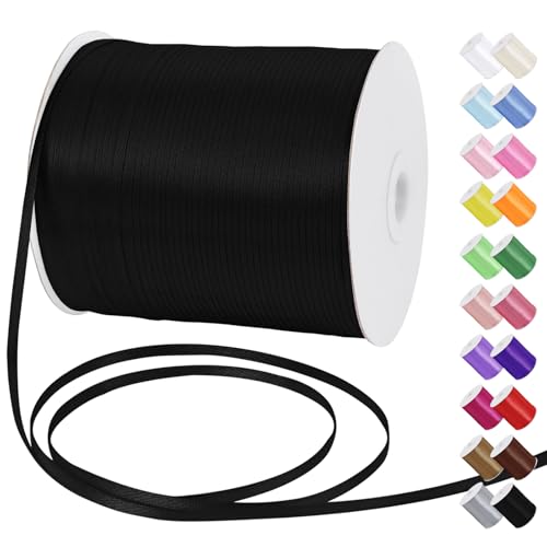 Uiopa Satinband 3mm x 790m Schleifenband Schwarz Geschenkband Stoff Ribbon Dekoband für Geschenkverpackungen, Einladungen, Blumensträuße, Hängende Ornamente, DIY-Projekte Uiopa Satinband 3mm x 790m Schleifenband Schwarz Geschenkband Stoff Ribbon Dekoband für Geschenkverpackungen, Einladungen, Blumensträuße, Hängende Ornamente, DIY-Projekte von Uiopa