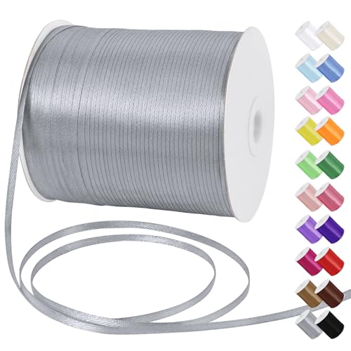 Uiopa Satinband 3mm x 790m Schleifenband Silber Geschenkband Stoff Ribbon Dekoband für Geschenkverpackungen, Einladungen, Blumensträuße, Hängende Ornamente, DIY-Projekte Uiopa Satinband 3mm x 790m Schleifenband Silber Geschenkband Stoff Ribbon Dekoband für Geschenkverpackungen, Einladungen, Blumensträuße, Hängende Ornamente, DIY-Projekte von Uiopa