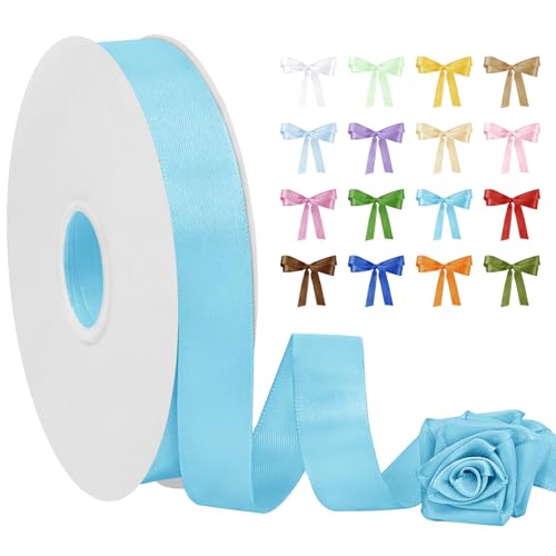 Uiopa Satinband Aqua Blau 20mm Breit, 91m Seidenband Schleifenband Satin Band, Polyester Geschenkband Stoff Dekoband für Geschenkverpackungen, Blumensträuße, Hochzeit, DIY Handwerk Uiopa Satinband Aqua Blau 20mm Breit, 91m Seidenband Schleifenband Satin Band, Polyester Geschenkband Stoff Dekoband für Geschenkverpackungen, Blumensträuße, Hochzeit, DIY Handwerk von Uiopa