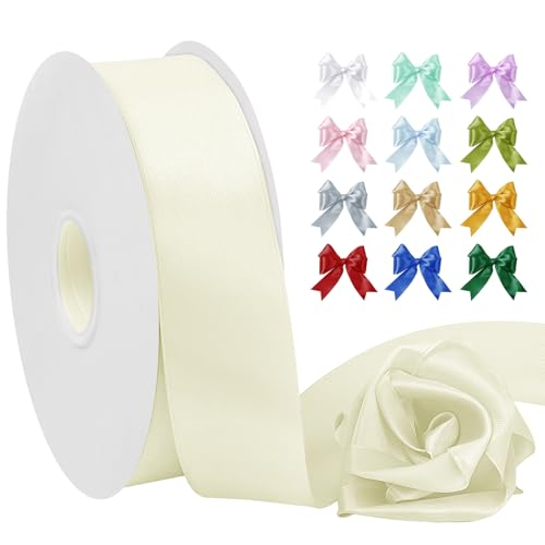 Uiopa Satinband Beige 40mm Breit, 91m Seidenband Schleifenband Satin Band, Polyester Geschenkband Stoff Dekoband für Geschenkverpackungen, Blumensträuße, Hochzeit, DIY Handwerk Uiopa Satinband Beige 40mm Breit, 91m Seidenband Schleifenband Satin Band, Polyester Geschenkband Stoff Dekoband für Geschenkverpackungen, Blumensträuße, Hochzeit, DIY Handwerk von Uiopa
