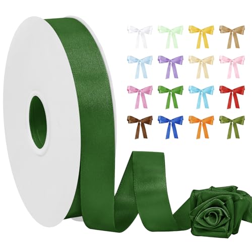 Uiopa Satinband Dunkelgrün 20mm Breit, 91m Seidenband Schleifenband Satin Band, Polyester Geschenkband Stoff Dekoband für Geschenkverpackungen, Blumensträuße, Hochzeit, DIY Handwerk Uiopa Satinband Dunkelgrün 20mm Breit, 91m Seidenband Schleifenband Satin Band, Polyester Geschenkband Stoff Dekoband für Geschenkverpackungen, Blumensträuße, Hochzeit, DIY Handwerk von Uiopa