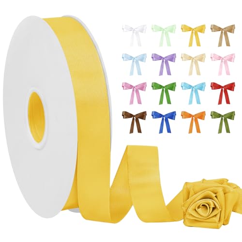 Uiopa Satinband Goldgelb 20mm Breit, 91m Seidenband Schleifenband Satin Band, Polyester Geschenkband Stoff Dekoband für Geschenkverpackungen, Blumensträuße, Hochzeit, DIY Handwerk Uiopa Satinband Goldgelb 20mm Breit, 91m Seidenband Schleifenband Satin Band, Polyester Geschenkband Stoff Dekoband für Geschenkverpackungen, Blumensträuße, Hochzeit, DIY Handwerk von Uiopa