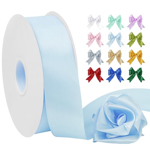 Uiopa Satinband Hellblau 40mm Breit, 91m Seidenband Schleifenband Satin Band, Polyester Geschenkband Stoff Dekoband für Geschenkverpackungen, Blumensträuße, Hochzeit, DIY Handwerk Uiopa Satinband Hellblau 40mm Breit, 91m Seidenband Schleifenband Satin Band, Polyester Geschenkband Stoff Dekoband für Geschenkverpackungen, Blumensträuße, Hochzeit, DIY Handwerk von Uiopa