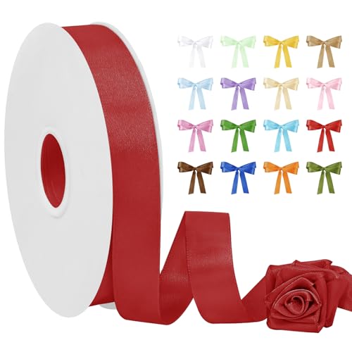 Uiopa Satinband Helles Weinrot 20mm Breit, 91m Seidenband Schleifenband Satin Band, Polyester Geschenkband Stoff Dekoband für Geschenkverpackungen, Blumensträuße, Hochzeit, DIY Handwerk Uiopa Satinband Helles Weinrot 20mm Breit, 91m Seidenband Schleifenband Satin Band, Polyester Geschenkband Stoff Dekoband für Geschenkverpackungen, Blumensträuße, Hochzeit, DIY Handwerk von Uiopa