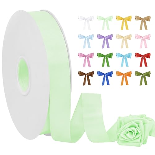 Uiopa Satinband Hellgrün 20mm Breit, 91m Seidenband Schleifenband Satin Band, Polyester Geschenkband Stoff Dekoband für Geschenkverpackungen, Blumensträuße, Hochzeit, DIY Handwerk Uiopa Satinband Hellgrün 20mm Breit, 91m Seidenband Schleifenband Satin Band, Polyester Geschenkband Stoff Dekoband für Geschenkverpackungen, Blumensträuße, Hochzeit, DIY Handwerk von Uiopa