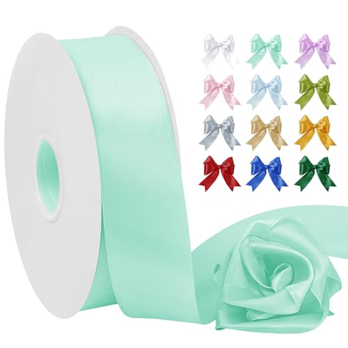 Uiopa Satinband Mintgrün 40mm Breit, 91m Seidenband Schleifenband Satin Band, Polyester Geschenkband Stoff Dekoband für Geschenkverpackungen, Blumensträuße, Hochzeit, DIY Handwerk Uiopa Satinband Mintgrün 40mm Breit, 91m Seidenband Schleifenband Satin Band, Polyester Geschenkband Stoff Dekoband für Geschenkverpackungen, Blumensträuße, Hochzeit, DIY Handwerk von Uiopa
