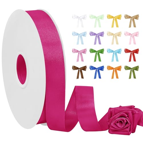 Uiopa Satinband Rosenrot 20mm Breit, 91m Seidenband Schleifenband Satin Band, Polyester Geschenkband Stoff Dekoband für Geschenkverpackungen, Blumensträuße, Hochzeit, DIY Handwerk Uiopa Satinband Rosenrot 20mm Breit, 91m Seidenband Schleifenband Satin Band, Polyester Geschenkband Stoff Dekoband für Geschenkverpackungen, Blumensträuße, Hochzeit, DIY Handwerk von Uiopa