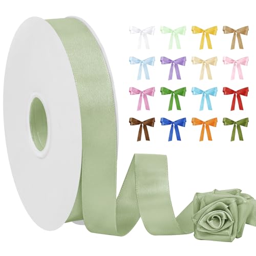 Uiopa Satinband Salbeigrün 20mm Breit, 91m Seidenband Schleifenband Satin Band, Polyester Geschenkband Stoff Dekoband für Geschenkverpackungen, Blumensträuße, Hochzeit, DIY Handwerk Uiopa Satinband Salbeigrün 20mm Breit, 91m Seidenband Schleifenband Satin Band, Polyester Geschenkband Stoff Dekoband für Geschenkverpackungen, Blumensträuße, Hochzeit, DIY Handwerk von Uiopa