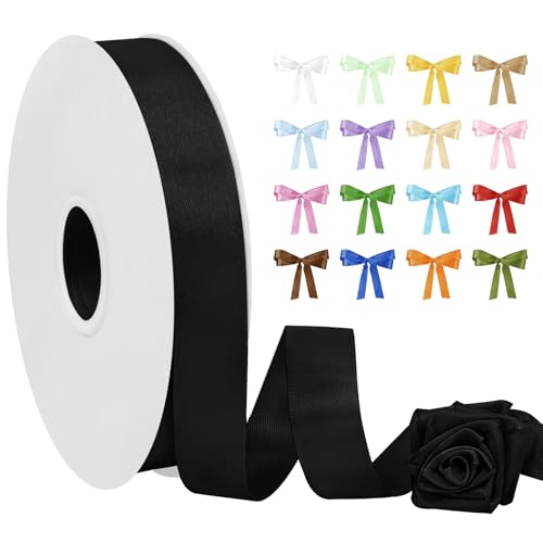 Uiopa Satinband Schwarz 20mm Breit, 91m Seidenband Schleifenband Satin Band, Polyester Geschenkband Stoff Dekoband für Geschenkverpackungen, Blumensträuße, Hochzeit, DIY Handwerk Uiopa Satinband Schwarz 20mm Breit, 91m Seidenband Schleifenband Satin Band, Polyester Geschenkband Stoff Dekoband für Geschenkverpackungen, Blumensträuße, Hochzeit, DIY Handwerk von Uiopa
