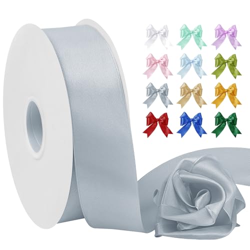 Uiopa Satinband Silbergrau 40mm Breit, 91m Seidenband Schleifenband Satin Band, Polyester Geschenkband Stoff Dekoband für Geschenkverpackungen, Blumensträuße, Hochzeit, DIY Handwerk Uiopa Satinband Silbergrau 40mm Breit, 91m Seidenband Schleifenband Satin Band, Polyester Geschenkband Stoff Dekoband für Geschenkverpackungen, Blumensträuße, Hochzeit, DIY Handwerk von Uiopa