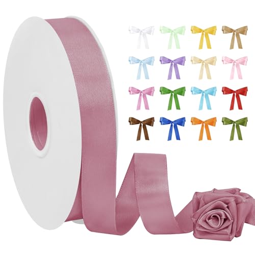 Uiopa Satinband Staubiges Rosa 20mm Breit, 91m Seidenband Schleifenband Satin Band, Polyester Geschenkband Stoff Dekoband für Geschenkverpackungen, Blumensträuße, Hochzeit, DIY Handwerk Uiopa Satinband Staubiges Rosa 20mm Breit, 91m Seidenband Schleifenband Satin Band, Polyester Geschenkband Stoff Dekoband für Geschenkverpackungen, Blumensträuße, Hochzeit, DIY Handwerk von Uiopa