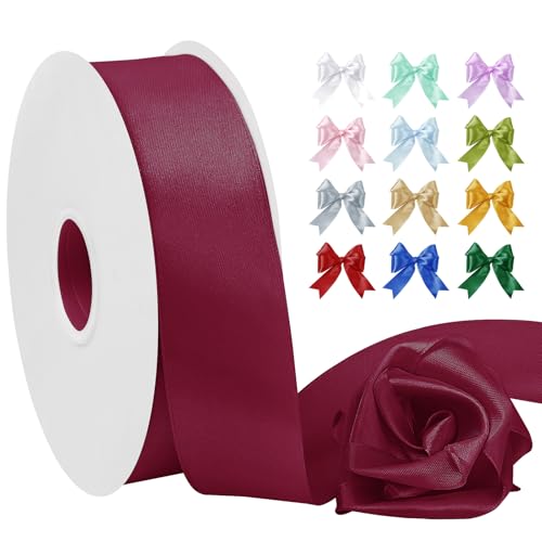 Uiopa Satinband Weinrot 40mm Breit, 91m Seidenband Schleifenband Satin Band, Polyester Geschenkband Stoff Dekoband für Geschenkverpackungen, Blumensträuße, Hochzeit, DIY Handwerk Uiopa Satinband Weinrot 40mm Breit, 91m Seidenband Schleifenband Satin Band, Polyester Geschenkband Stoff Dekoband für Geschenkverpackungen, Blumensträuße, Hochzeit, DIY Handwerk von Uiopa