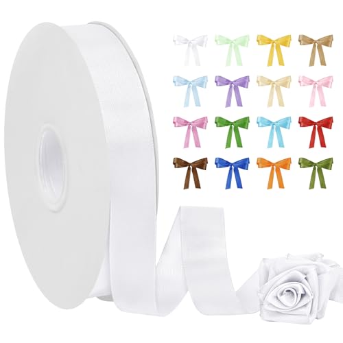 Uiopa Satinband Weiß 20mm Breit, 91m Seidenband Schleifenband Satin Band, Polyester Geschenkband Stoff Dekoband für Geschenkverpackungen, Blumensträuße, Hochzeit, DIY Handwerk Uiopa Satinband Weiß 20mm Breit, 91m Seidenband Schleifenband Satin Band, Polyester Geschenkband Stoff Dekoband für Geschenkverpackungen, Blumensträuße, Hochzeit, DIY Handwerk von Uiopa