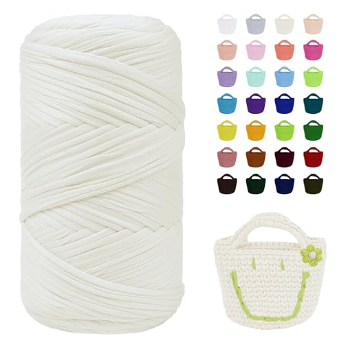 Uiopa T-Shirt Garn, 400g/120m Taschengarn zum Häkeln, Bändchengarn Häkeln Chunky T Shirt Yarn für Häkeltaschen, Körbe, Teppiche, Heimdekoration, DIY-Projekt Uiopa T-Shirt Garn, 400g/120m Taschengarn zum Häkeln, Bändchengarn Häkeln Chunky T Shirt Yarn für Häkeltaschen, Körbe, Teppiche, Heimdekoration, DIY-Projekt von Uiopa