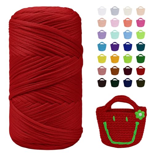 Uiopa T-Shirt Garn, 400g/120m Taschengarn zum Häkeln, Bändchengarn Häkeln Chunky T Shirt Yarn für Häkeltaschen, Körbe, Teppiche, Heimdekoration, DIY-Projekt Uiopa T-Shirt Garn, 400g/120m Taschengarn zum Häkeln, Bändchengarn Häkeln Chunky T Shirt Yarn für Häkeltaschen, Körbe, Teppiche, Heimdekoration, DIY-Projekt von Uiopa