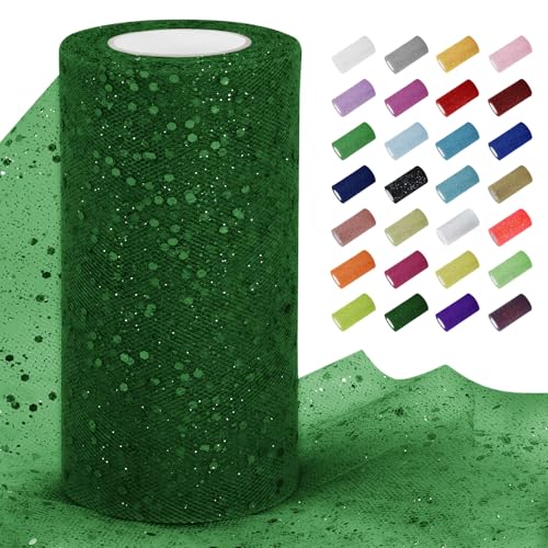 Uiopa Tüllstoff Glitzer 15cm x 22m Tüll Rolle Tüllband Dunkelgrün Pailletten Dekostoff Glitzerband für Tutu Röcke, Geschenkverpackung, Hochzeitsdekoration, DIY Handwerk Uiopa Tüllstoff Glitzer 15cm x 22m Tüll Rolle Tüllband Dunkelgrün Pailletten Dekostoff Glitzerband für Tutu Röcke, Geschenkverpackung, Hochzeitsdekoration, DIY Handwerk von Uiopa