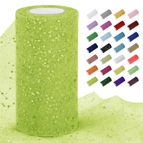 Uiopa Tüllstoff Glitzer 15cm x 22m Tüll Rolle Tüllband Fruchtgrün Pailletten Dekostoff Glitzerband für Tutu Röcke, Geschenkverpackung, Hochzeitsdekoration, DIY Handwerk Uiopa Tüllstoff Glitzer 15cm x 22m Tüll Rolle Tüllband Fruchtgrün Pailletten Dekostoff Glitzerband für Tutu Röcke, Geschenkverpackung, Hochzeitsdekoration, DIY Handwerk von Uiopa
