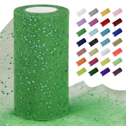Uiopa Tüllstoff Glitzer 15cm x 22m Tüll Rolle Tüllband Grasgrün Pailletten Dekostoff Glitzerband für Tutu Röcke, Geschenkverpackung, Hochzeitsdekoration, DIY Handwerk Uiopa Tüllstoff Glitzer 15cm x 22m Tüll Rolle Tüllband Grasgrün Pailletten Dekostoff Glitzerband für Tutu Röcke, Geschenkverpackung, Hochzeitsdekoration, DIY Handwerk von Uiopa