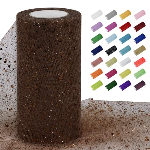 Uiopa Tüllstoff Glitzer 15cm x 22m Tüll Rolle Tüllband Kaffee Pailletten Dekostoff Glitzerband für Tutu Röcke, Geschenkverpackung, Hochzeitsdekoration, DIY Handwerk Uiopa Tüllstoff Glitzer 15cm x 22m Tüll Rolle Tüllband Kaffee Pailletten Dekostoff Glitzerband für Tutu Röcke, Geschenkverpackung, Hochzeitsdekoration, DIY Handwerk von Uiopa