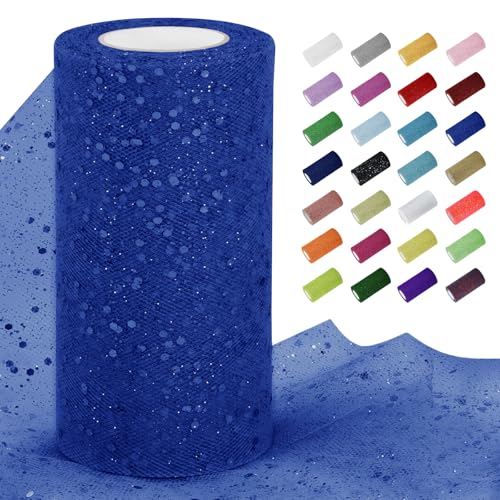 Uiopa Tüllstoff Glitzer 15cm x 22m Tüll Rolle Tüllband Königsblau Pailletten Dekostoff Glitzerband für Tutu Röcke, Geschenkverpackung, Hochzeitsdekoration, DIY Handwerk Uiopa Tüllstoff Glitzer 15cm x 22m Tüll Rolle Tüllband Königsblau Pailletten Dekostoff Glitzerband für Tutu Röcke, Geschenkverpackung, Hochzeitsdekoration, DIY Handwerk von Uiopa