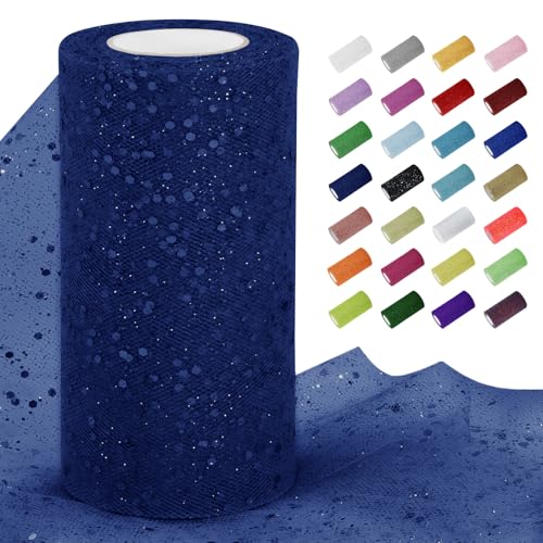 Uiopa Tüllstoff Glitzer 15cm x 22m Tüll Rolle Tüllband Marineblau Pailletten Dekostoff Glitzerband für Tutu Röcke, Geschenkverpackung, Hochzeitsdekoration, DIY Handwerk Uiopa Tüllstoff Glitzer 15cm x 22m Tüll Rolle Tüllband Marineblau Pailletten Dekostoff Glitzerband für Tutu Röcke, Geschenkverpackung, Hochzeitsdekoration, DIY Handwerk von Uiopa