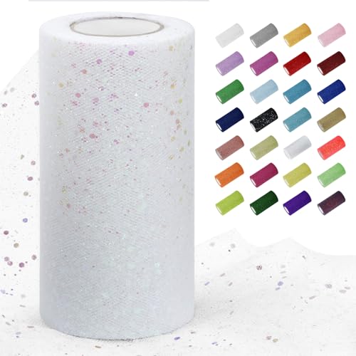 Uiopa Tüllstoff Glitzer 15cm x 22m Tüll Rolle Tüllband Rosa-Weiß Pailletten Dekostoff Glitzerband für Tutu Röcke, Geschenkverpackung, Hochzeitsdekoration, DIY Handwerk Uiopa Tüllstoff Glitzer 15cm x 22m Tüll Rolle Tüllband Rosa-Weiß Pailletten Dekostoff Glitzerband für Tutu Röcke, Geschenkverpackung, Hochzeitsdekoration, DIY Handwerk von Uiopa