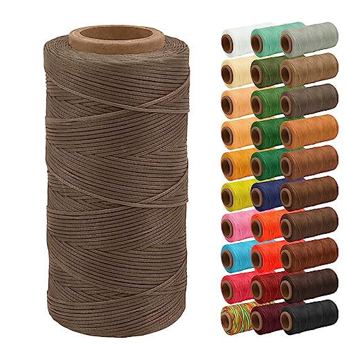 Uiopa Wachsfaden, 0,8mm x 270m Flacher Ledergarn Gewachst, Leder Nähen Faden Sattlergarn Gewachste für Lederprojekten, Reparatur, Buchbinden, DIY Basteln Uiopa Wachsfaden, 0,8mm x 270m Flacher Ledergarn Gewachst, Leder Nähen Faden Sattlergarn Gewachste für Lederprojekten, Reparatur, Buchbinden, DIY Basteln von Uiopa