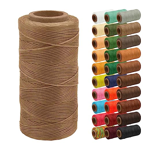 Uiopa Wachsfaden, 0,8mm x 270m Flacher Ledergarn Gewachst, Leder Nähen Faden Sattlergarn Gewachste für Lederprojekten, Reparatur, Buchbinden, DIY Basteln Uiopa Wachsfaden, 0,8mm x 270m Flacher Ledergarn Gewachst, Leder Nähen Faden Sattlergarn Gewachste für Lederprojekten, Reparatur, Buchbinden, DIY Basteln von Uiopa