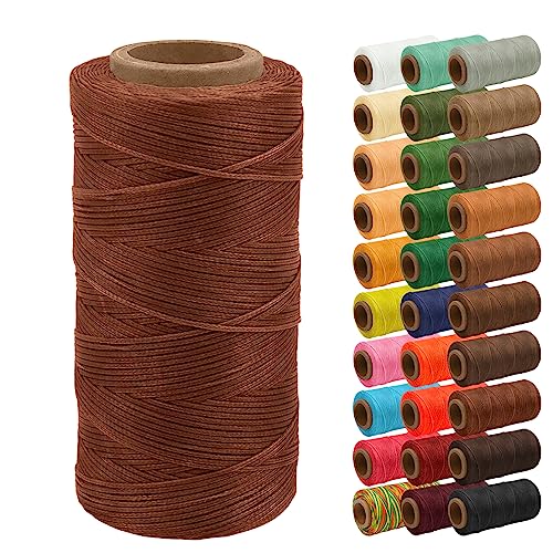Uiopa Wachsfaden, 1mm x 200m Flacher Ledergarn Gewachst, Leder Nähen Faden Sattlergarn Gewachste für Nähprojekte, Reparatur, Buchbinden, DIY Basteln von Uiopa