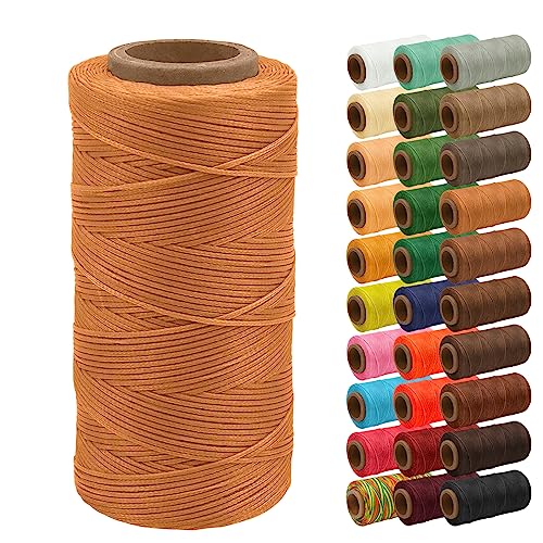 Uiopa Wachsfaden, 1mm x 200m Flacher Ledergarn Gewachst, Leder Nähen Faden Sattlergarn Gewachste für Nähprojekte, Reparatur, Buchbinden, DIY Basteln von Uiopa