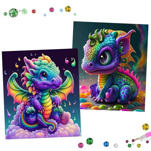 Diamond Painting Drachen 2 Pcs Diamond Painting Dragon Diamond Painting Erwachsene Diamond Painting Drache 5D Diamant Painting DIY Cartoon Diamant Painting Bilder für Erwachsene Kinder 25x35cm Diamond Painting Drachen 2 Pcs Diamond Painting Dragon Diamond Painting Erwachsene Diamond Painting Drache 5D Diamant Painting DIY Cartoon Diamant Painting Bilder für Erwachsene Kinder 25x35cm von Uirheurd