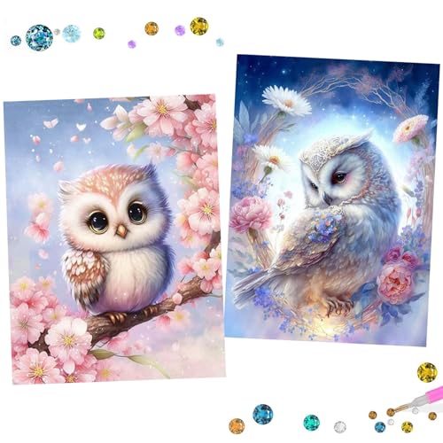 Uirheurd Diamond Painting Eule DIY 5D Diamond Painting Erwachsene Kinder, Diamant Painting Bilder 2 Stück Diamond Painting Tiere Voller Runder Diamant Home Wand Décor Crystal Art Craft Kits 25x35cm Uirheurd Diamond Painting Eule DIY 5D Diamond Painting Erwachsene Kinder, Diamant Painting Bilder 2 Stück Diamond Painting Tiere Voller Runder Diamant Home Wand Décor Crystal Art Craft Kits 25x35cm von Uirheurd