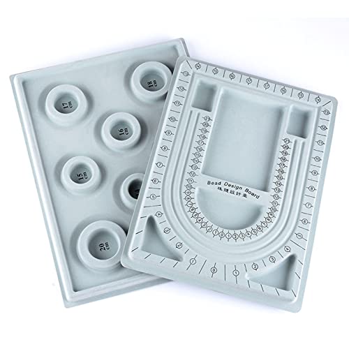 2 x graue Perlen-Brett, für Armbänder, Halsketten, Perlen, Schmuckaufbewahrung, Werkzeug für Schmuckherstellung 2 x graue Perlen-Brett, für Armbänder, Halsketten, Perlen, Schmuckaufbewahrung, Werkzeug für Schmuckherstellung von Uitndvyte