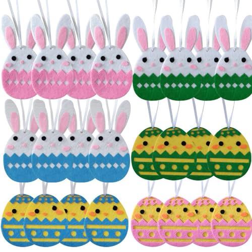 24 Stück auffällige Osterhasen-Ei-Ornamente, Filzanhänger, Party-Wanddekoration, Wohnzimmer, Schlafzimmer von Uitndvyte