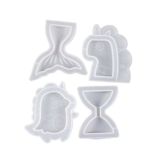 4 Stück Kunstharz-Anhängerform, Bastelform, verschiedene Formen, Epoxidharz, Schmuckform, Silikonmaterial für Anhängerherstellung von Uitndvyte