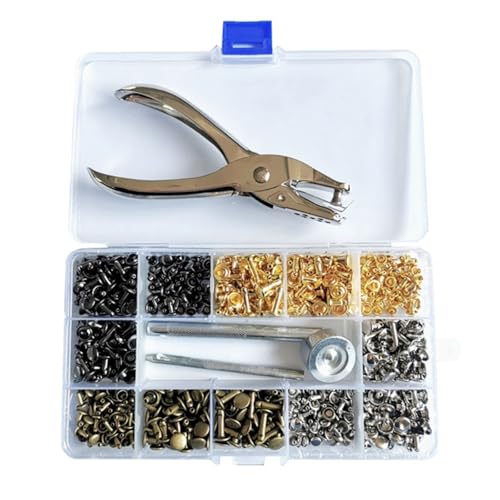 480 Set 6 mm/8 mm/12,0 mm Ledernieten in 4 Farben, Doppelkappen, Metallnieten mit Ledernieten 480 Set 6 mm/8 mm/12,0 mm Ledernieten in 4 Farben, Doppelkappen, Metallnieten mit Ledernieten von Uitndvyte