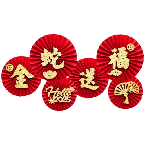 6 Stück langlebige Papierfächer für Silvester-Party-Dekoration, tragbares Zubehör für die Wanddekoration 6 Stück langlebige Papierfächer für Silvester-Party-Dekoration, tragbares Zubehör für die Wanddekoration von Uitndvyte