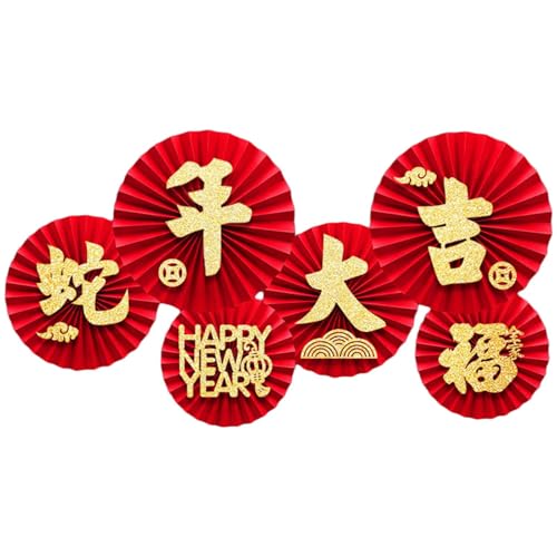 6 Stück langlebige Papierfächer für Silvester-Party-Dekoration, tragbares Zubehör für die Wanddekoration 6 Stück langlebige Papierfächer für Silvester-Party-Dekoration, tragbares Zubehör für die Wanddekoration von Uitndvyte