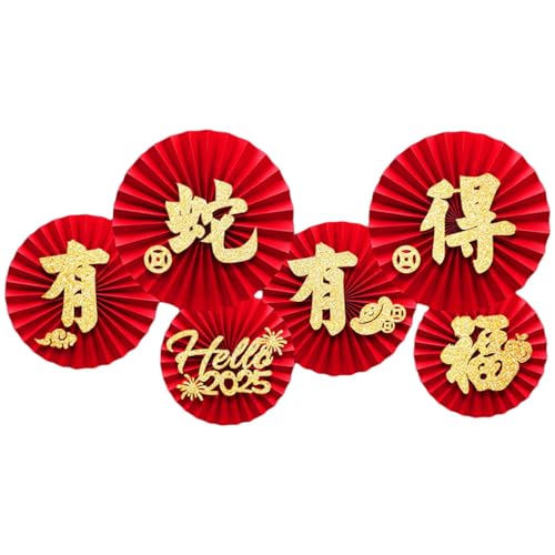 6 Stück langlebige Papierfächer für Silvester-Party-Dekoration, tragbares Zubehör für die Wanddekoration 6 Stück langlebige Papierfächer für Silvester-Party-Dekoration, tragbares Zubehör für die Wanddekoration von Uitndvyte