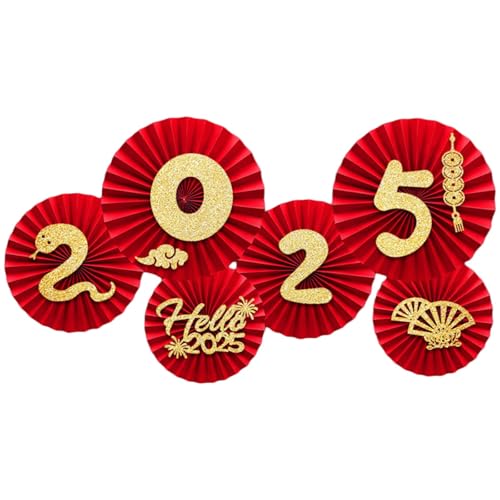 6 Stück langlebige Papierfächer für Silvester-Party-Dekoration, tragbares Zubehör für die Wanddekoration 6 Stück langlebige Papierfächer für Silvester-Party-Dekoration, tragbares Zubehör für die Wanddekoration von Uitndvyte