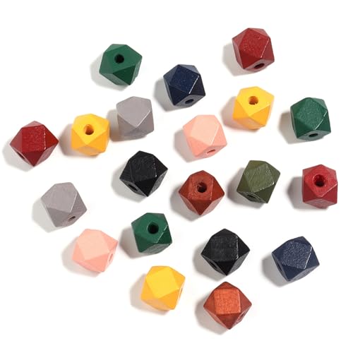 60 PCs Geometrische Holzperlen Basteln Kügelchen Farbenfrohe Hölzerne Perlen Leicht Für Kunst Und Handwerksprojekte Und Schmuckhersteller von Uitndvyte