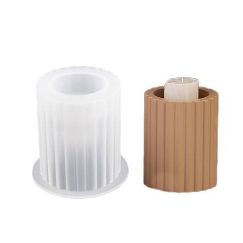 Gestreifter Kerzenständer, Silikonform, Epoxidharz, Glasform, Zylinderform, Kerzenhalter, Hochzeitsdekoration von Uitndvyte