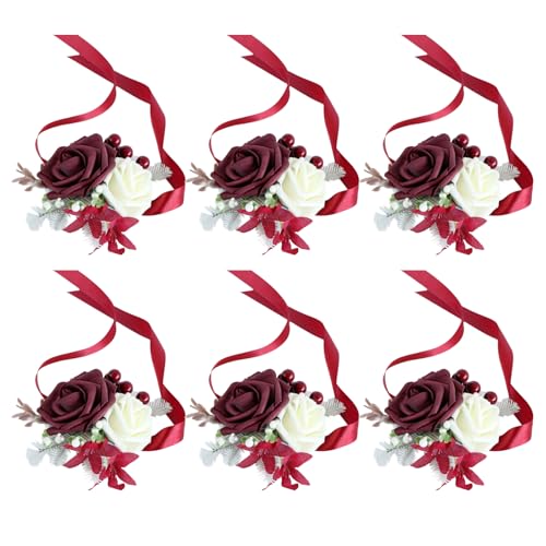 Künstliche Handgelenk Corsage Handgemachte Seide Blume Handgelenk Corsage Dekoration Elegante Hochzeit Accessoires von Uitndvyte