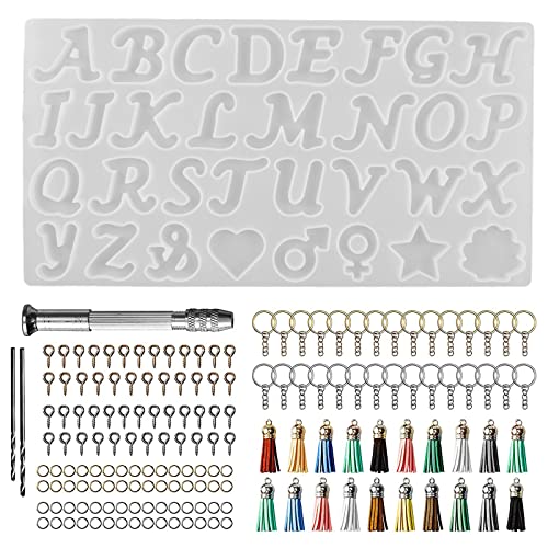 Schlüsselanhänger aus Epoxidharz mit Buchstaben aus Epoxidharz, Schlüsselanhänger mit Handbohrer von Uitndvyte