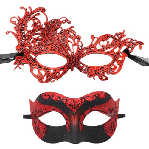 Set mit 2 bequemen Masken für Paare, Maskerade, Zubehör für Maskenbälle oder Kostümpartys von Uitndvyte