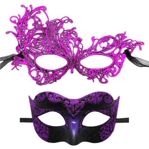 Set mit 2 bequemen Masken für Paare, Maskerade, Zubehör für Maskenbälle oder Kostümpartys von Uitndvyte
